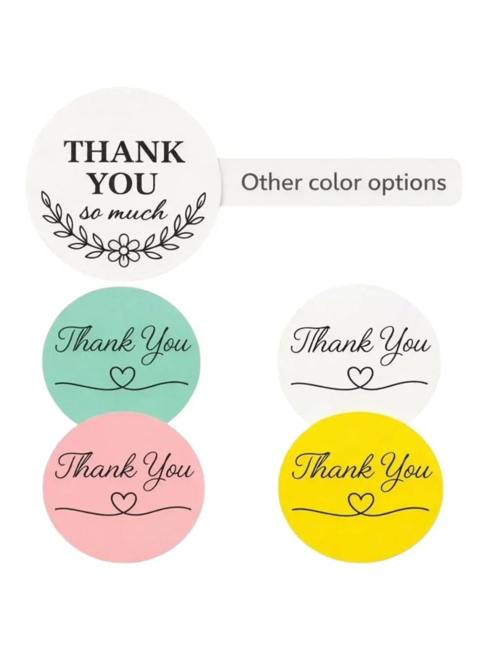 200 Thank You Stickers 2inch Round Matte Labels Small Business Packaging